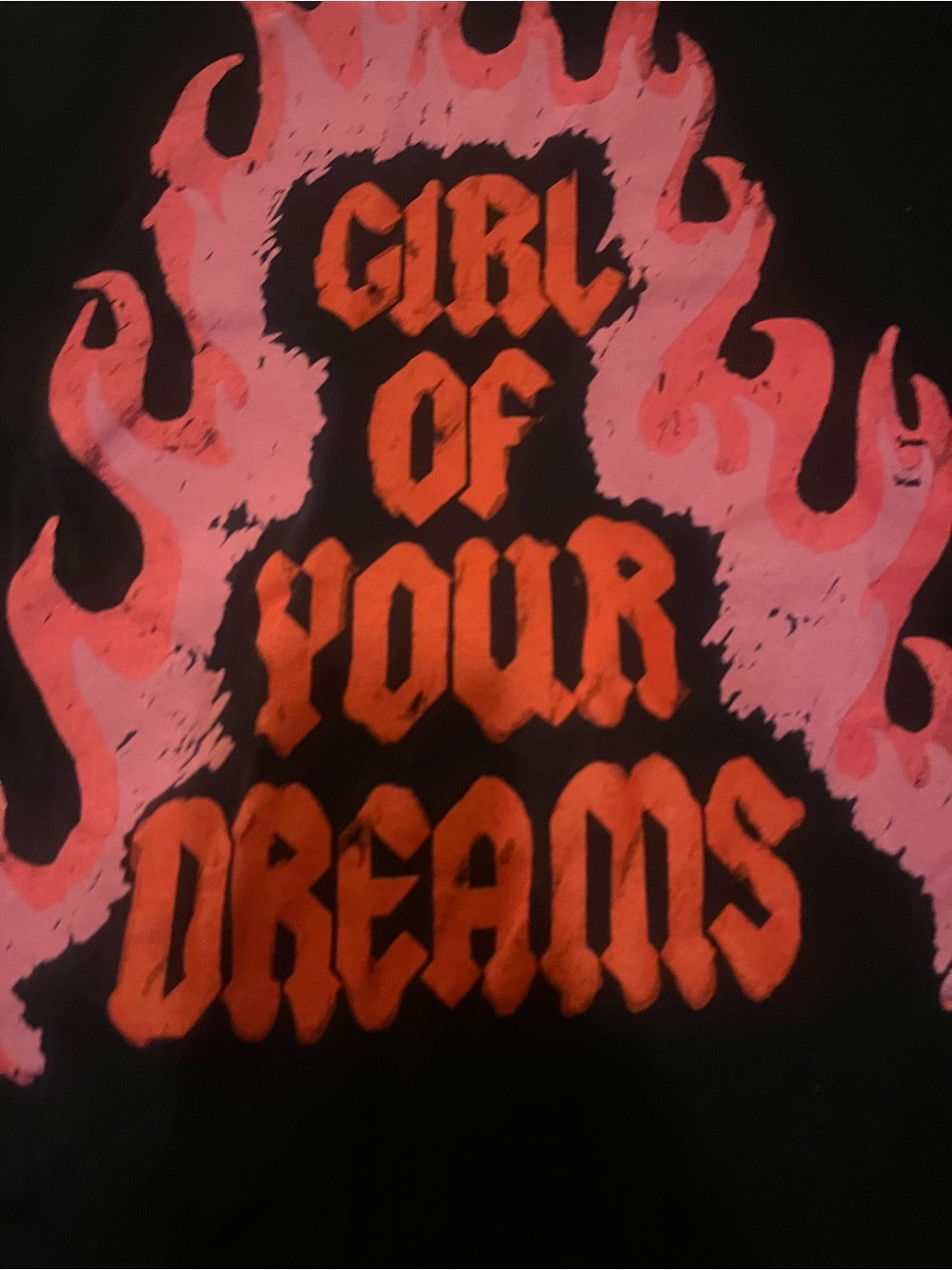 Girl of Your Dreams Graphic Tee - Black with Pink and Orange Print